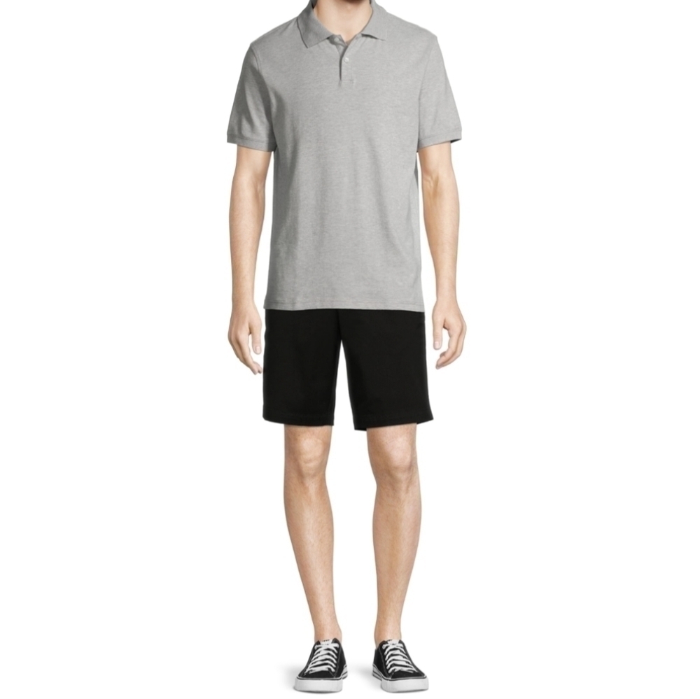 𝅺GEORGE‎ Men's 10" Inseam Flat Front Shorts Black Size 42 New